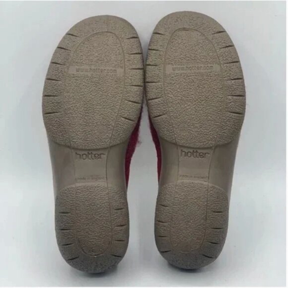 Hotter Devotion Textured Slippers in Ruby Size 5 - Picture 7 of 8